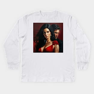 Lady in Red Kids Long Sleeve T-Shirt